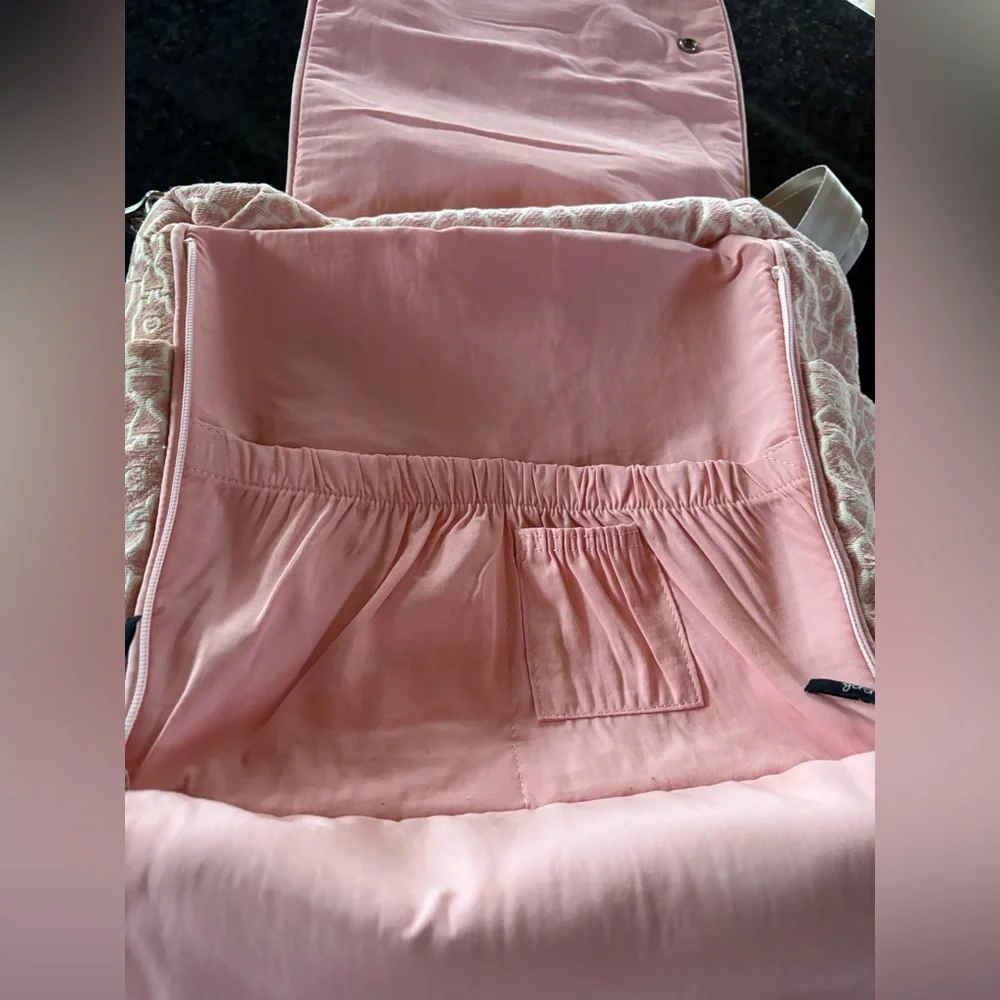 Petunia Pickle Bottom Pastel Pink Boxy Backpack Baby Diaper Travel Bag Chenille